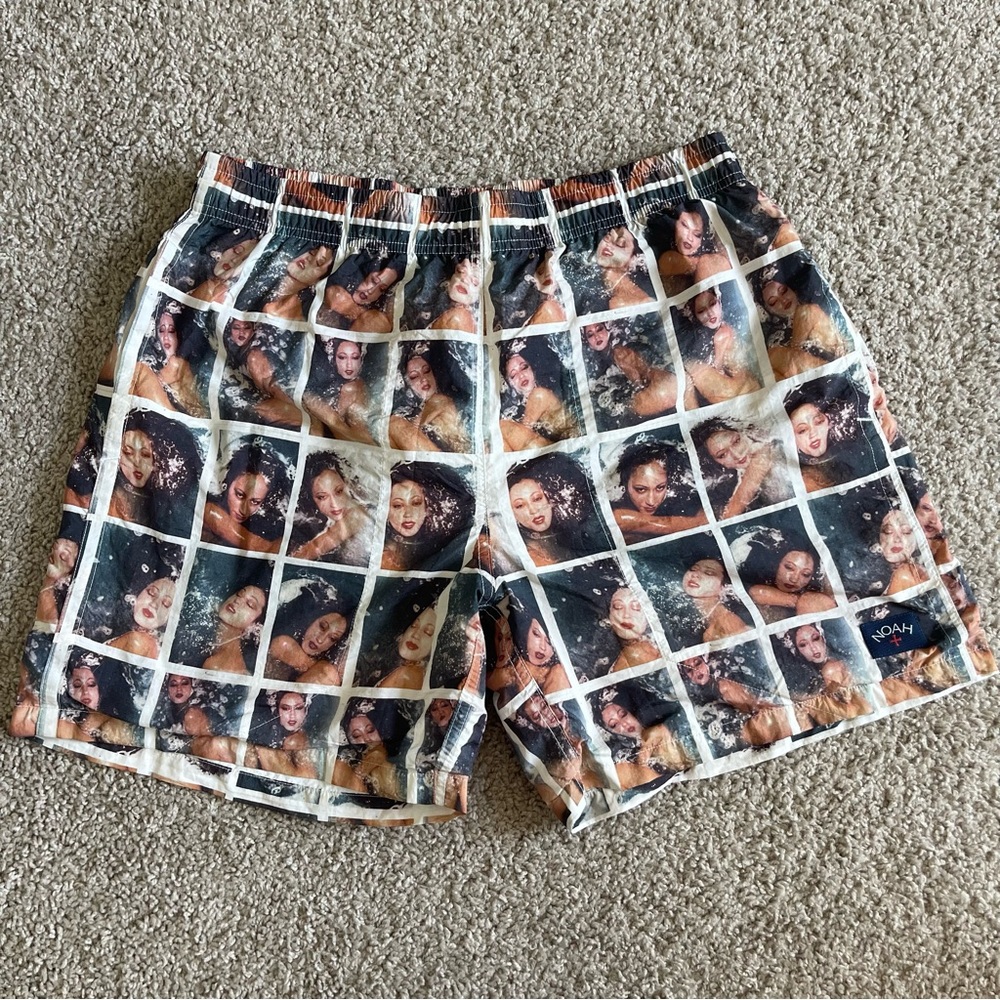 RARE Noah x Antonio Lopez Nylon Photograph Print Swim Trunks Board Shorts